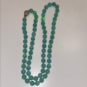 J. Crew jade necklace with bejeweled clasp